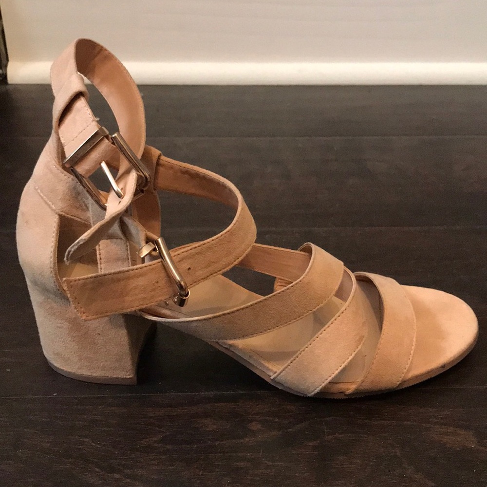 Size 8 Forever 21 Suede Nude Strappy Heels
